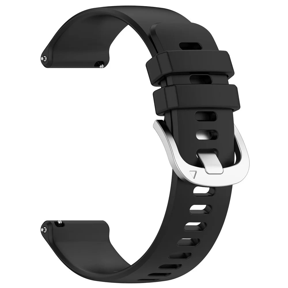 For Garmin Venu 4 41mm Watch Band 18mm Silicone Strap with Steel Buckle - Black - 2