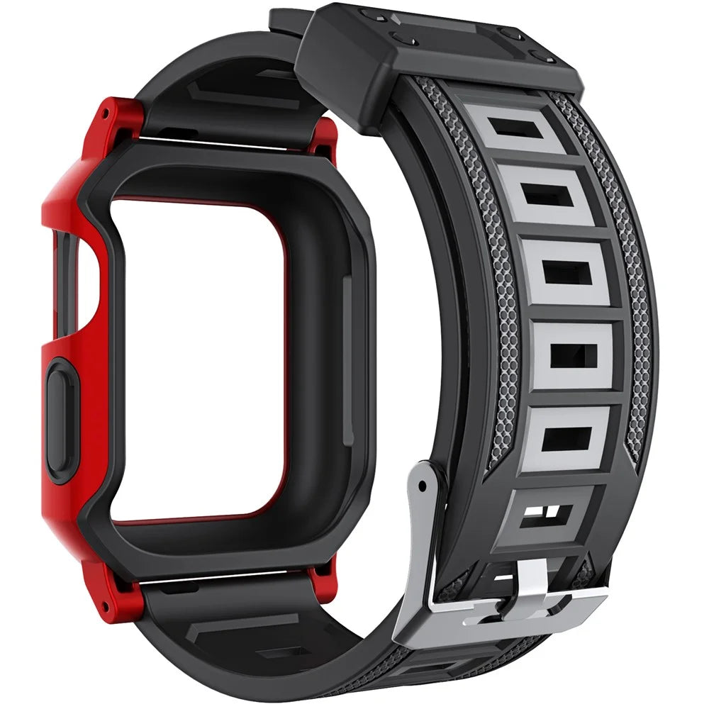 For Apple Watch Series 11 42mm / 10 42mm Replacement Strap with Watch Case / Screen Film 3 in 1 Watch Band Cover TPU Wrist Strap - Red - 5