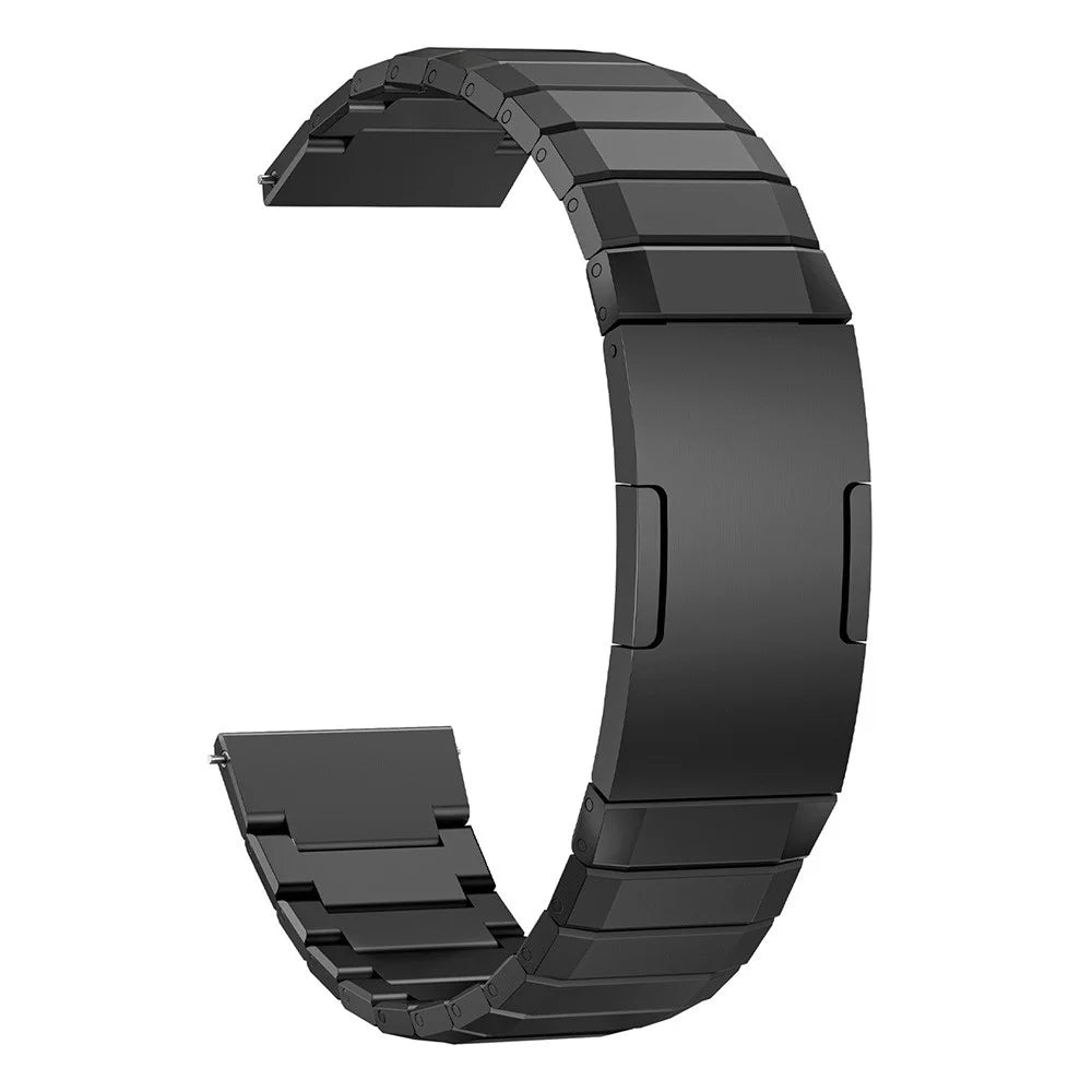 22mm Titanium Alloy Watch Band For Huawei Watch GT 6 46mm Bamboo Joint Design Folding Clasp Replacement Strap - Black - 1