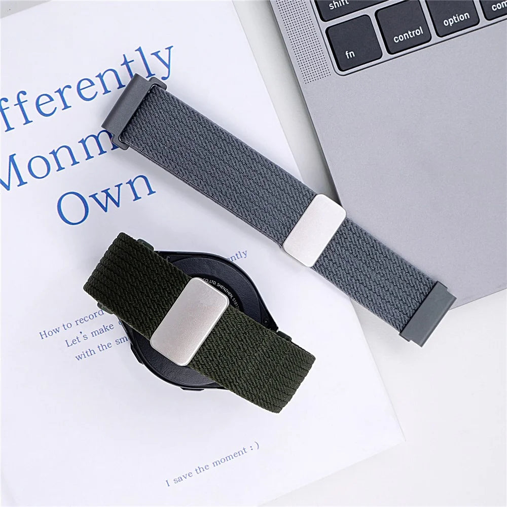 20mm Magnetic Nylon Watch Band for Samsung Galaxy Watch7 / 6 44mm / 40mm / 6 Classic 43mm / 47mm Adjustable Elastic Strap - Orange - 4