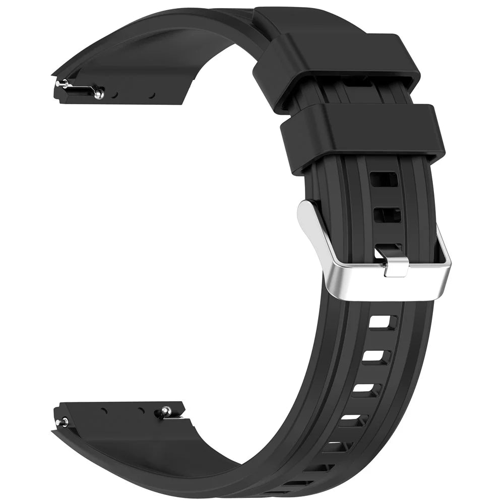 For Huawei Watch GT 6 Pro 46mm Band Silicone Watch Strap Replacement Wristband - Black - 2