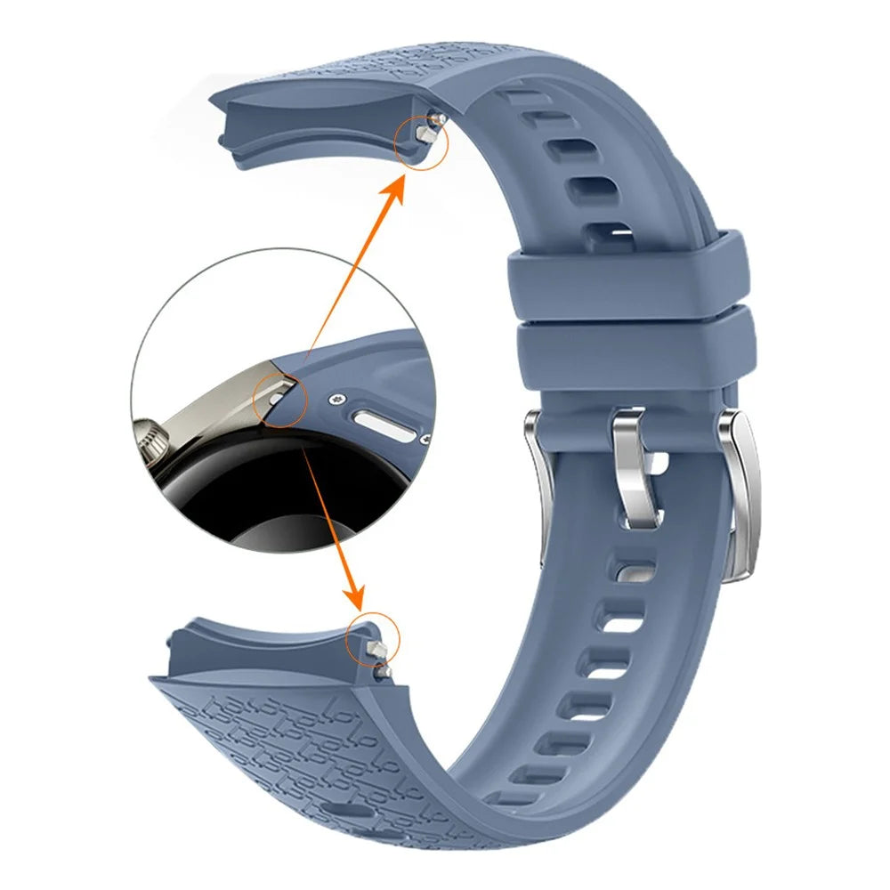 22mm Woven Textured Silicone Strap for Huawei Watch GT 5 Pro / 5 / 4 46mm / Watch 4 Quick Release Watch Band - Blue - 2