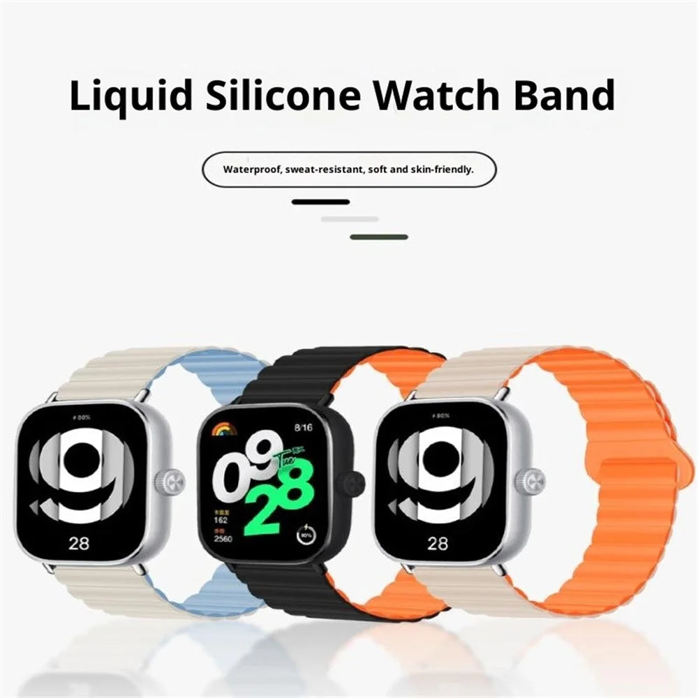 For vivo Watch GT / iQOO Watch GT Silicone Strap Magnetic Reverse Buckle Watch Band - Starlight / Orange - 3