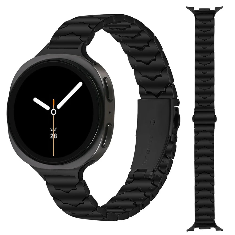 Bat Design Black Watch Strap for Samsung Galaxy Watch8 44mm / 40mm / 8 Classic 46mm Stainless Steel Adjustable Band with Folding Clasp - 2