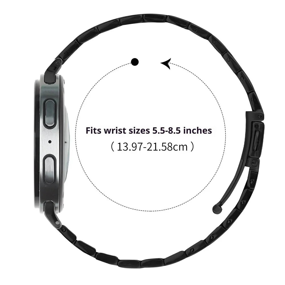 Bat Design Black Watch Strap for Samsung Galaxy Watch8 44mm / 40mm / 8 Classic 46mm Stainless Steel Adjustable Band with Folding Clasp - 6