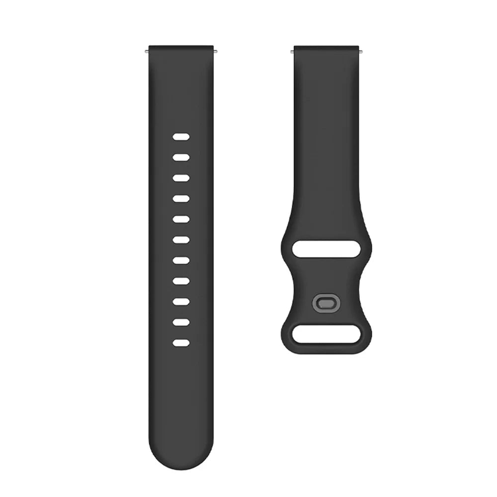 Replacement Silicone Wrist Strap Adjustable Smart Watch Band 22mm for Samsung Huawei Amazfit - Black - 3