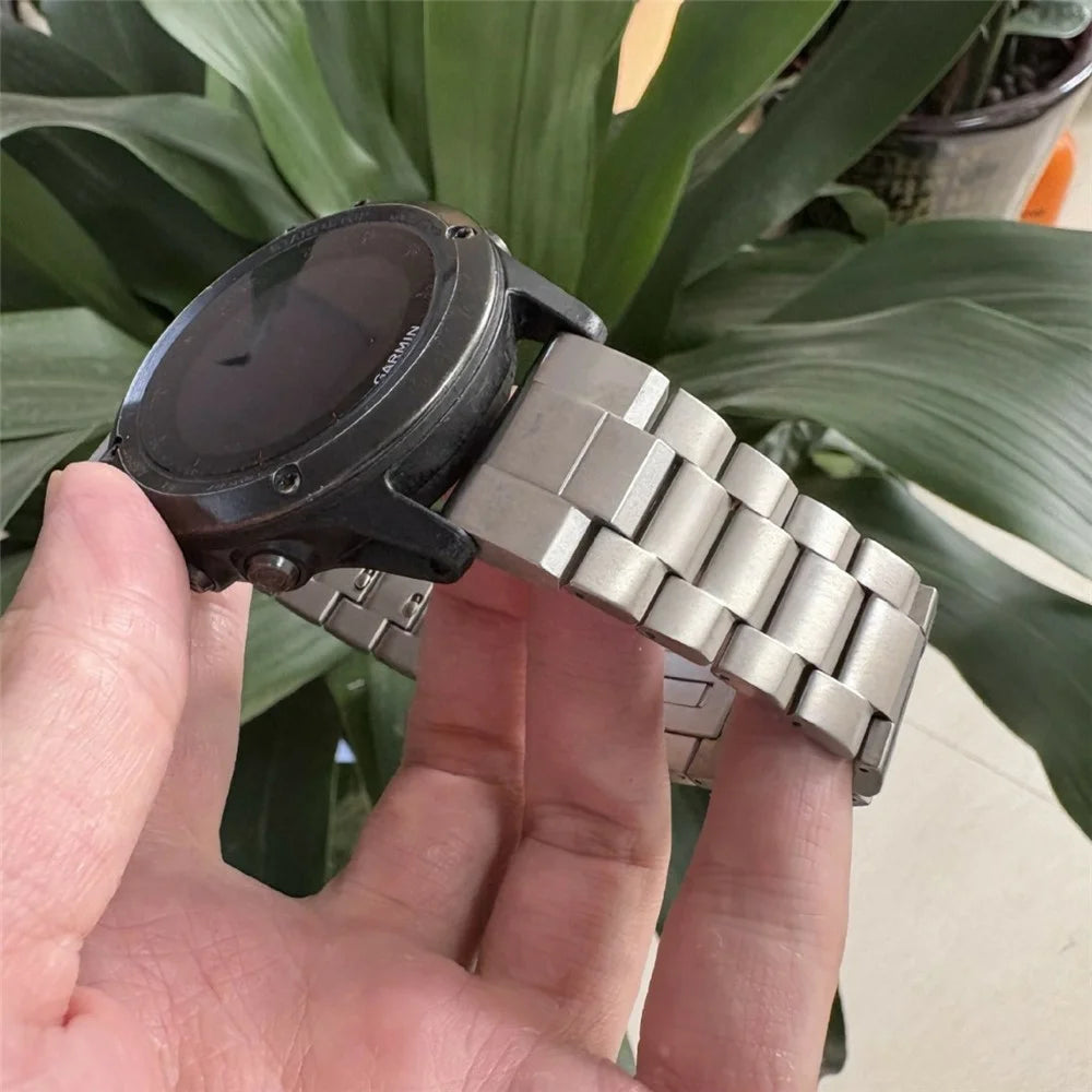 26mm Strap for Garmin Fenix 8 51mm / Enduro 3 / Enduro 2 Three-Link Titanium Alloy Watch Band - Silver - 3
