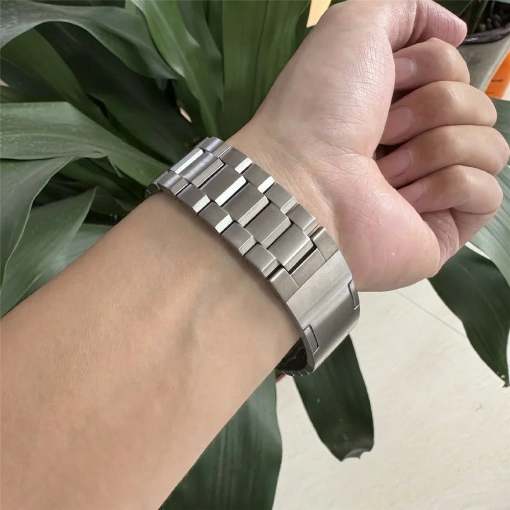 26mm Strap for Garmin Fenix 8 51mm / Enduro 3 / Enduro 2 Three-Link Titanium Alloy Watch Band - Silver - 5