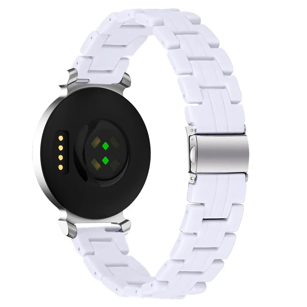 For Garmin Lily 2 Waterproof Resin Strap Replacement Watch Band with Stainless Steel Buckle - White - 1