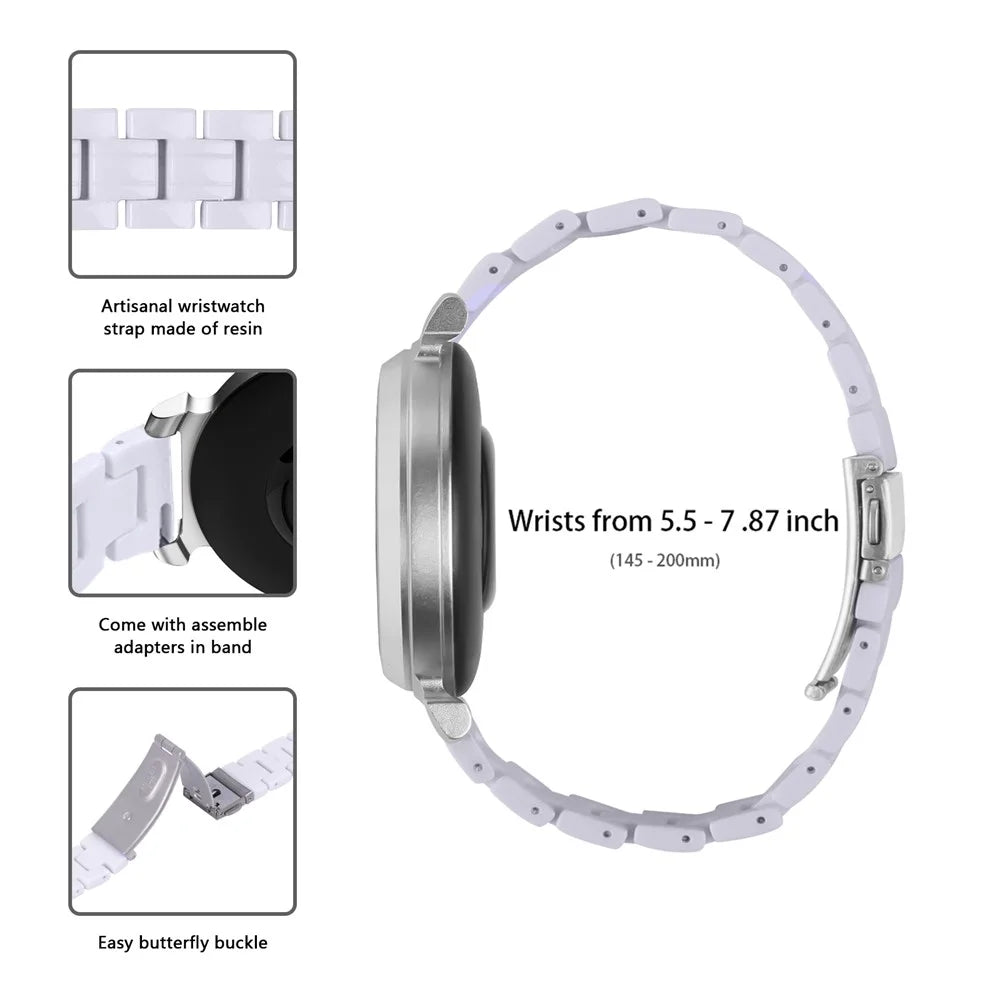 For Garmin Lily 2 Waterproof Resin Strap Replacement Watch Band with Stainless Steel Buckle - White - 6