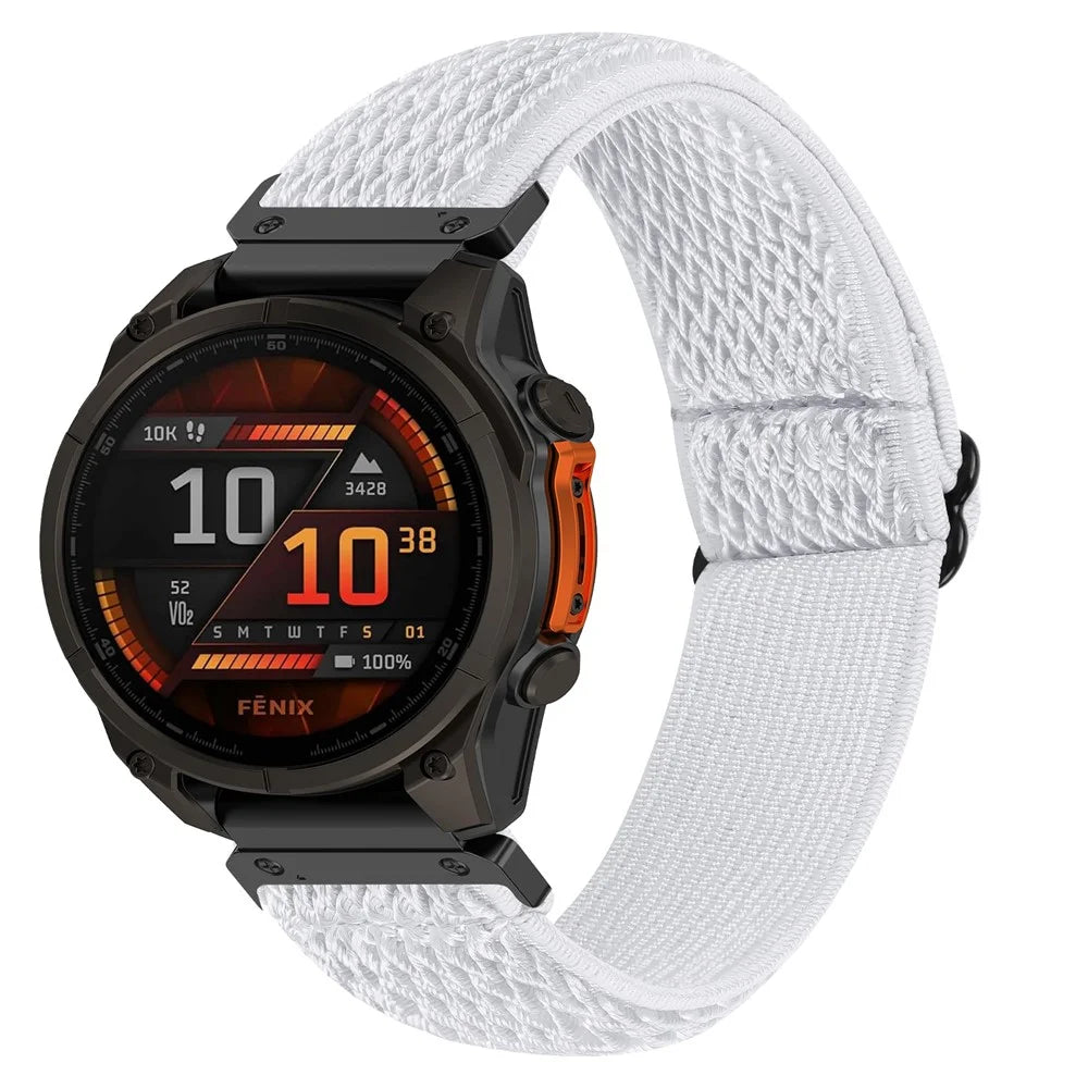 26mm Wave Pattern Nylon Strap for Garmin Fenix 8 Pro AMOLED 51mm / 8 51mm / Enduro 3 / 2 Quick Release Watch Band - White - 2