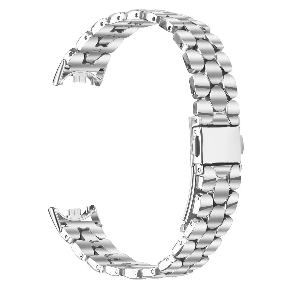 Metal Watch Band for Xiaomi Smart Band 10 / 9 / 8 Pearl-Shape Stainless Steel Silver Wrist Strap - 1