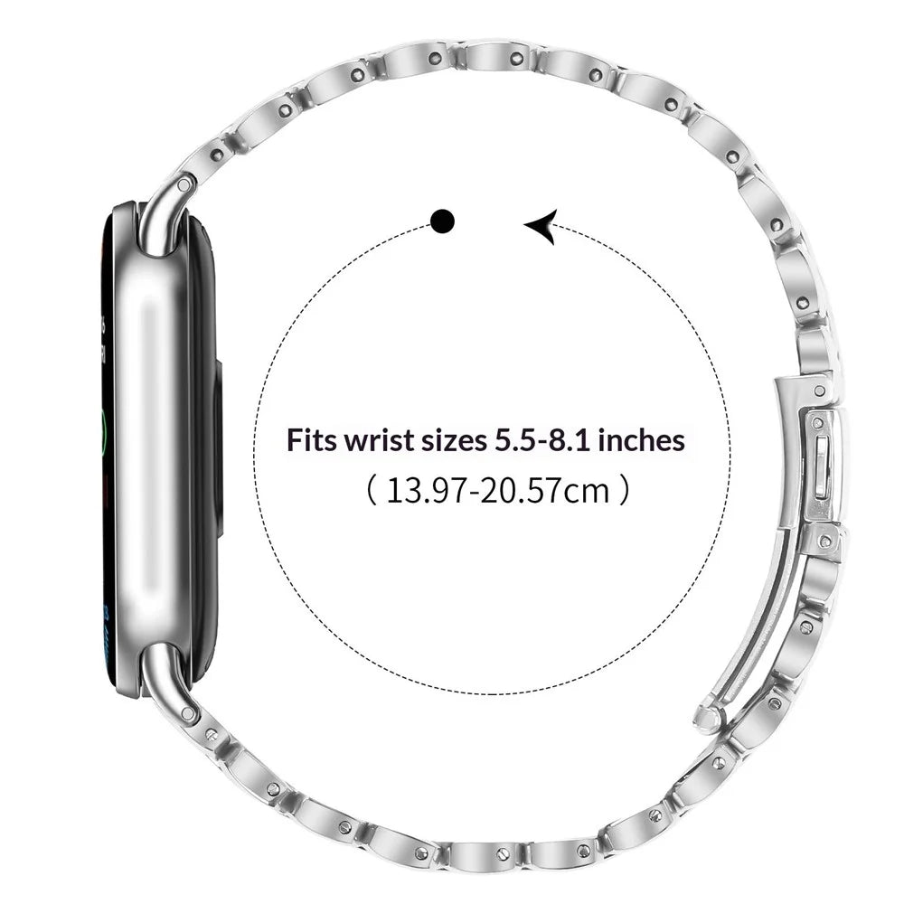 Metal Watch Band for Xiaomi Smart Band 10 / 9 / 8 Pearl-Shape Stainless Steel Silver Wrist Strap - 6