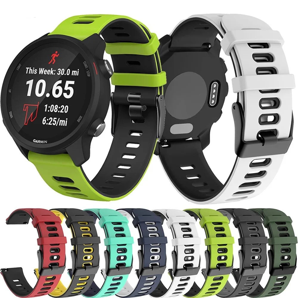 22mm Bi-Color Silicone Watchband Strap Replacement Wrist Strap for Xiaomi Haylou RT LS05s/RS3 LS04 - Black/Yellow - 5