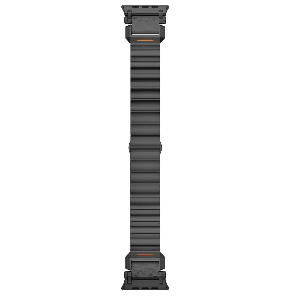 Textured Titanium Metal Band for Apple Watch Ultra 3 2 1 49mm  /  Series 11 10 46mm  /  9 8 7 45mm  /  SE3 SE2 SE 6 5 4 44mm  /  3 2 1 42mm Replacement Watch Strap with Butterfly Clasp - Black - 5