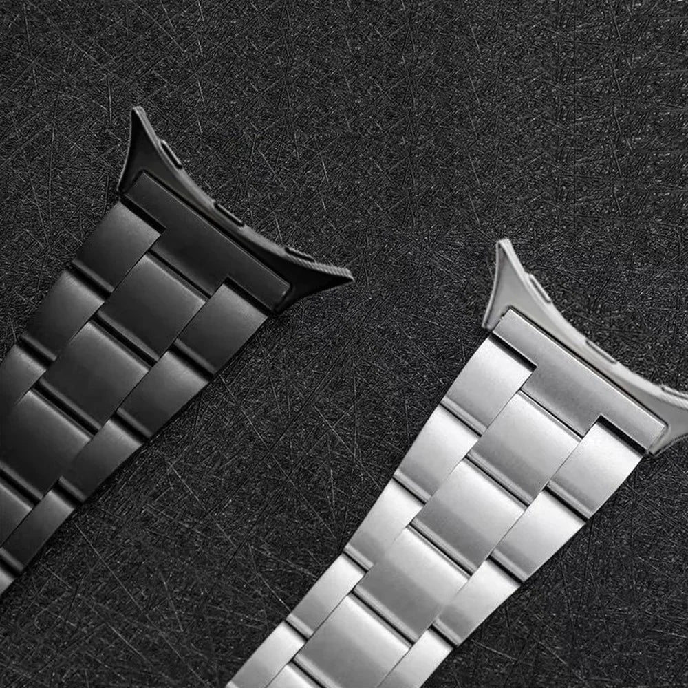 3-Bead Stainless Steel Band for Google Pixel Watch 4 45mm / Watch 3 45mm Removable Links Adjustable Watch Strap - Silver - 6