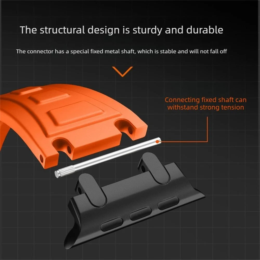 Armor Silicone Watch Band for Apple Watch Ultra 3 2 1 49mm  /  Series 11 10 46mm  /  9 8 7 45mm  /  SE3 SE2 SE 6 5 4 44mm  /  3 2 1 42mm Adjustable Strap - Orange - 6
