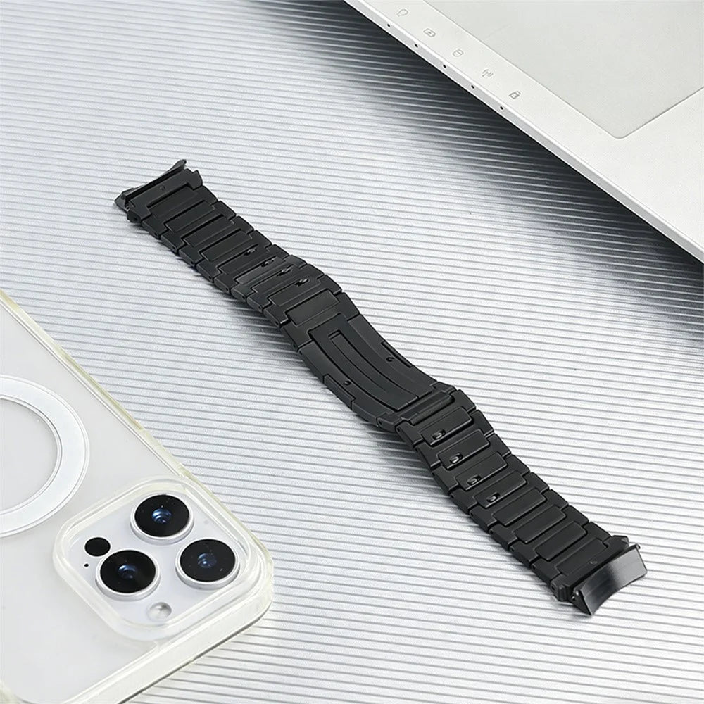 For Huawei Watch GT 6 46mm Watch Band Quick Release Detachable Titanium Alloy Strap with Folding Clasp - Black - 2