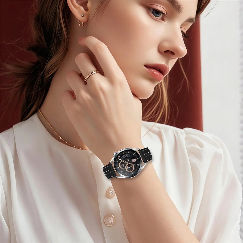 22mm Leather Watch Band for Huami Amazfit GTR 47mm Wristband Replacement with Stitching - 4