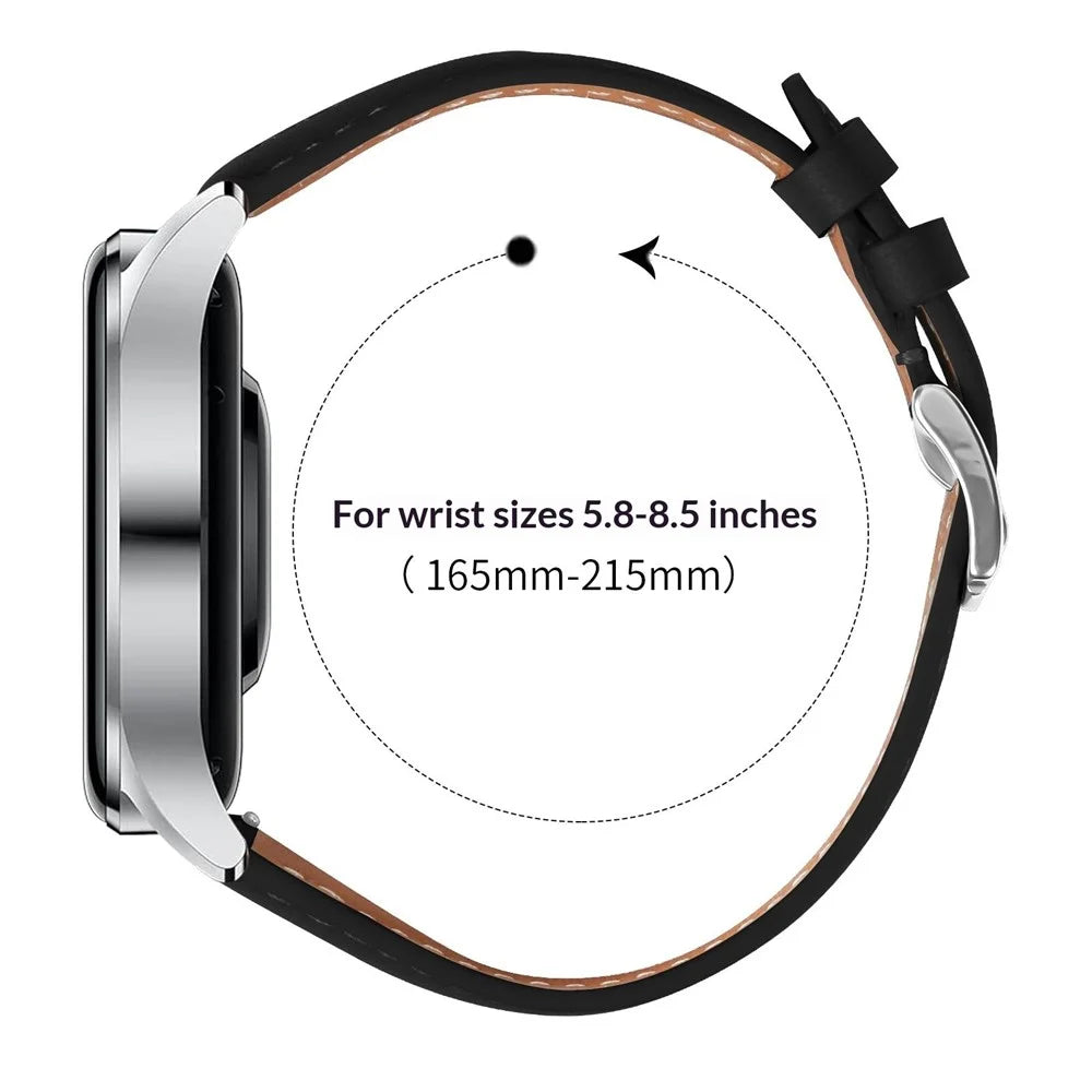 22mm Leather Watch Band for Fossil Gen 5 Carlyle Wristband Replacement with Stitching - Black - 6