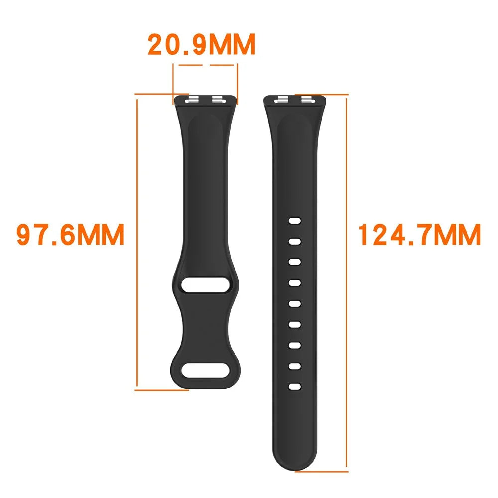 Silicone Watch Band for Huawei Band 11  /  11 Pro  /  11 NFC Wristband Multi-Hole Adjustable Replacement - Black - 4