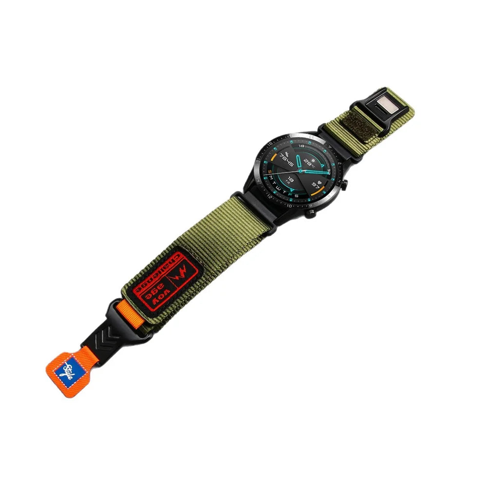 Sport Woven Nylon Strap for Apple Watch Series 11 10 42mm / 9 8 7 41mm / SE3 SE2 SE 6 5 4 40mm / 3 2 1 38mm Magnetic Wristband - Green - 2