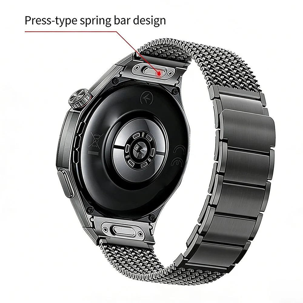 For Huawei Watch GT 6 Pro 46mm Press-type Spring Bar Strap Magnetic Stainless Steel Watch Band - Titanium Grey - 3