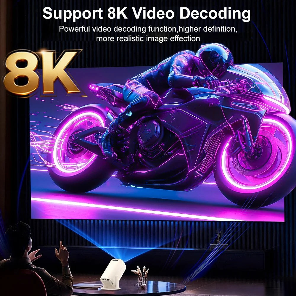 2.1 Inch Screen Mini Projector 180 ANSI Lumens 8K Decoding Auto Keystone 500+ Free Channels Home Cinema Projector - EU Plug - 6