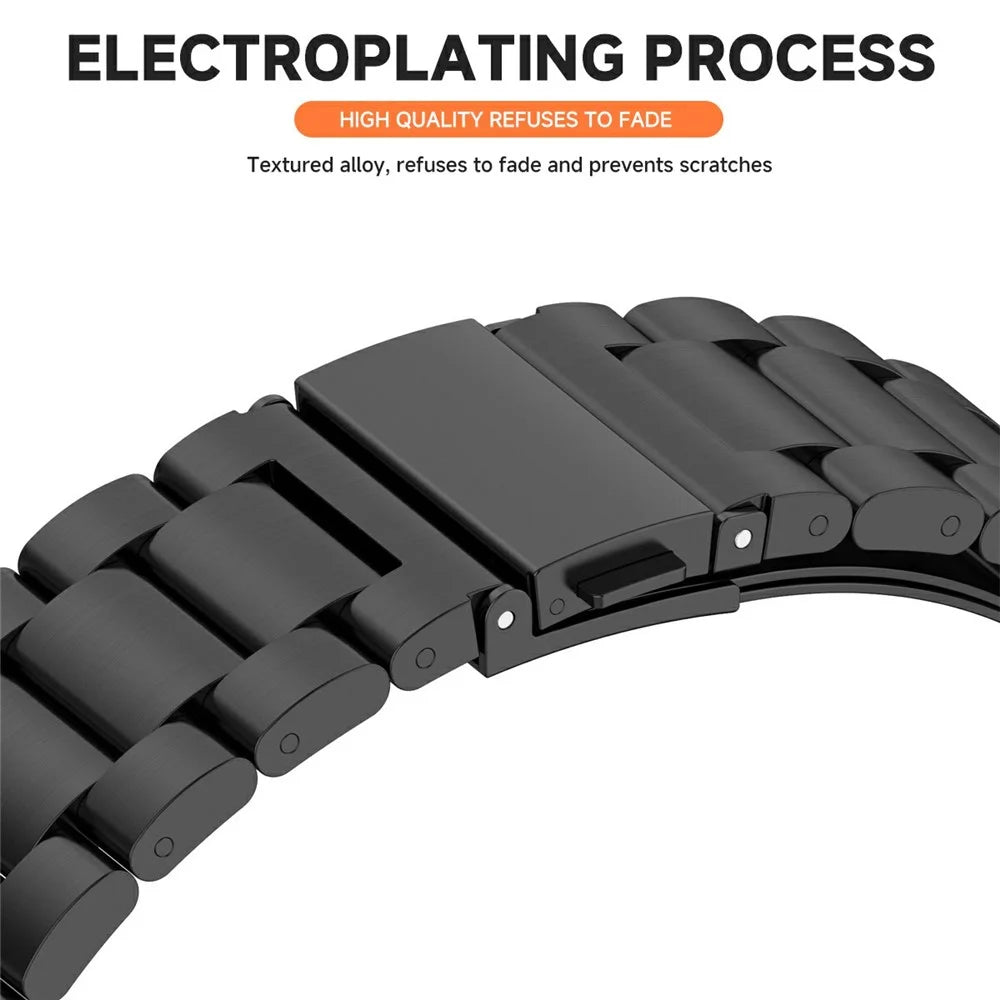 For Samsung Galaxy Watch7 40mm 3-Bead Stainless Steel Strap with TPU Full Cover Watch Case and Removal Tool - Silver - 7