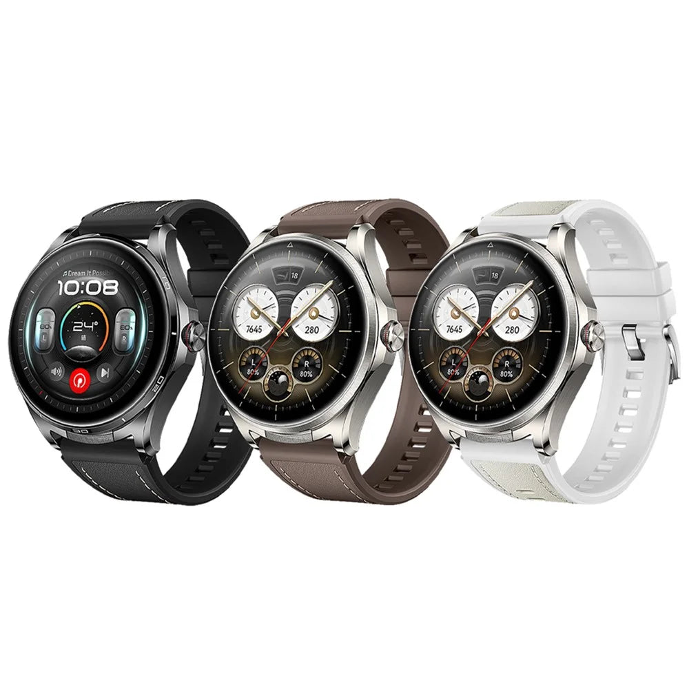 22mm Strap for Huawei Watch GT 6 46mm / GT 5 46mm / GT 5 Pro 46mm Stitching Lines Microfiber Leather + Silicone Watch Band - Black - 7