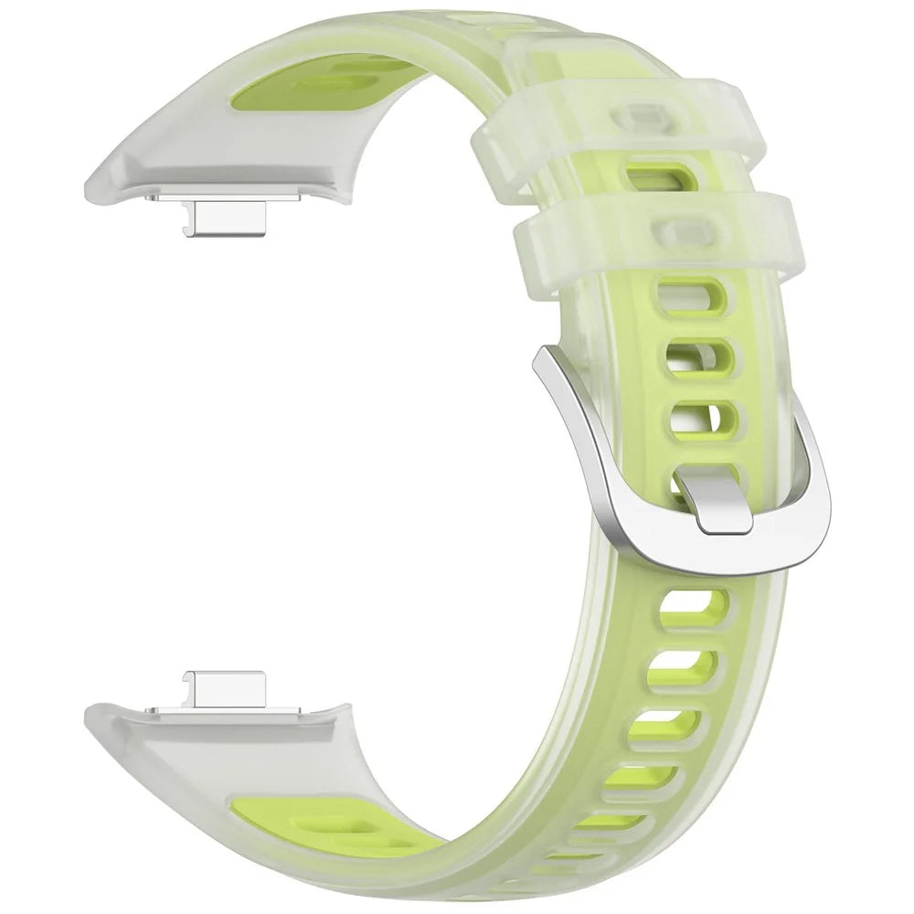 Strap for Xiaomi Smart Band 10 Pro / 9 Pro / 8 Pro / Redmi Watch 6 / 5 / 4 Jelly Translucent Silicone Sports Band Breathable Wristband - Transparent Lime - 3
