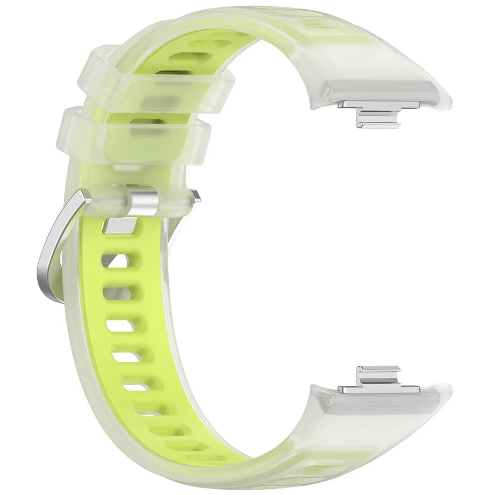 Strap for Xiaomi Smart Band 10 Pro / 9 Pro / 8 Pro / Redmi Watch 6 / 5 / 4 Jelly Translucent Silicone Sports Band Breathable Wristband - Transparent Lime - 4