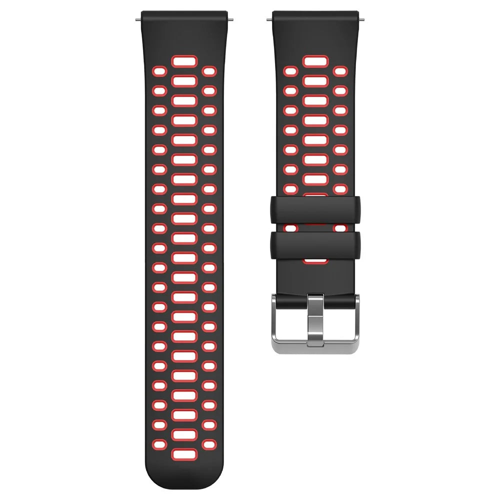 Silicone Strap for Oppo Watch X / X2 / X3 / Watch 4 Pro / OnePlus Watch 2 , 22mm Dual Color Sport Band Replacement Wristband - Black+Red - 4