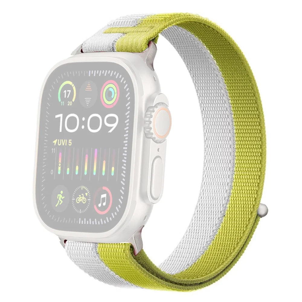 Watch Strap for Apple Watch Series 11 10 42mm / 9 8 7 41mm / SE3 SE2 SE 6 5 4 40mm / 3 2 1 38mm Nylon Sport Loop Band - Yellow - 1