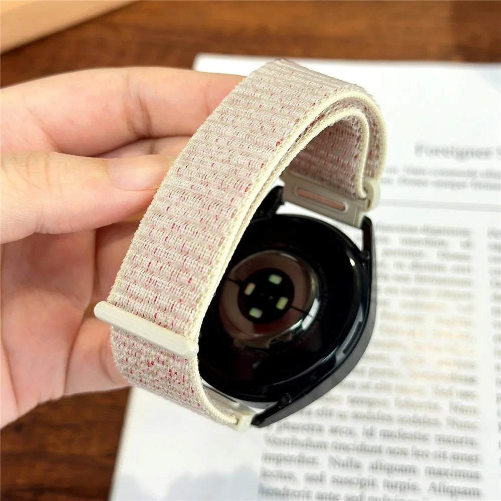 22mm Nylon Sport Loop Band for Huawei Watch GT 6 46mm / GT 5 46mm / GT 5 Pro 46mm Magic Tape Watch Strap - Sakura - 3