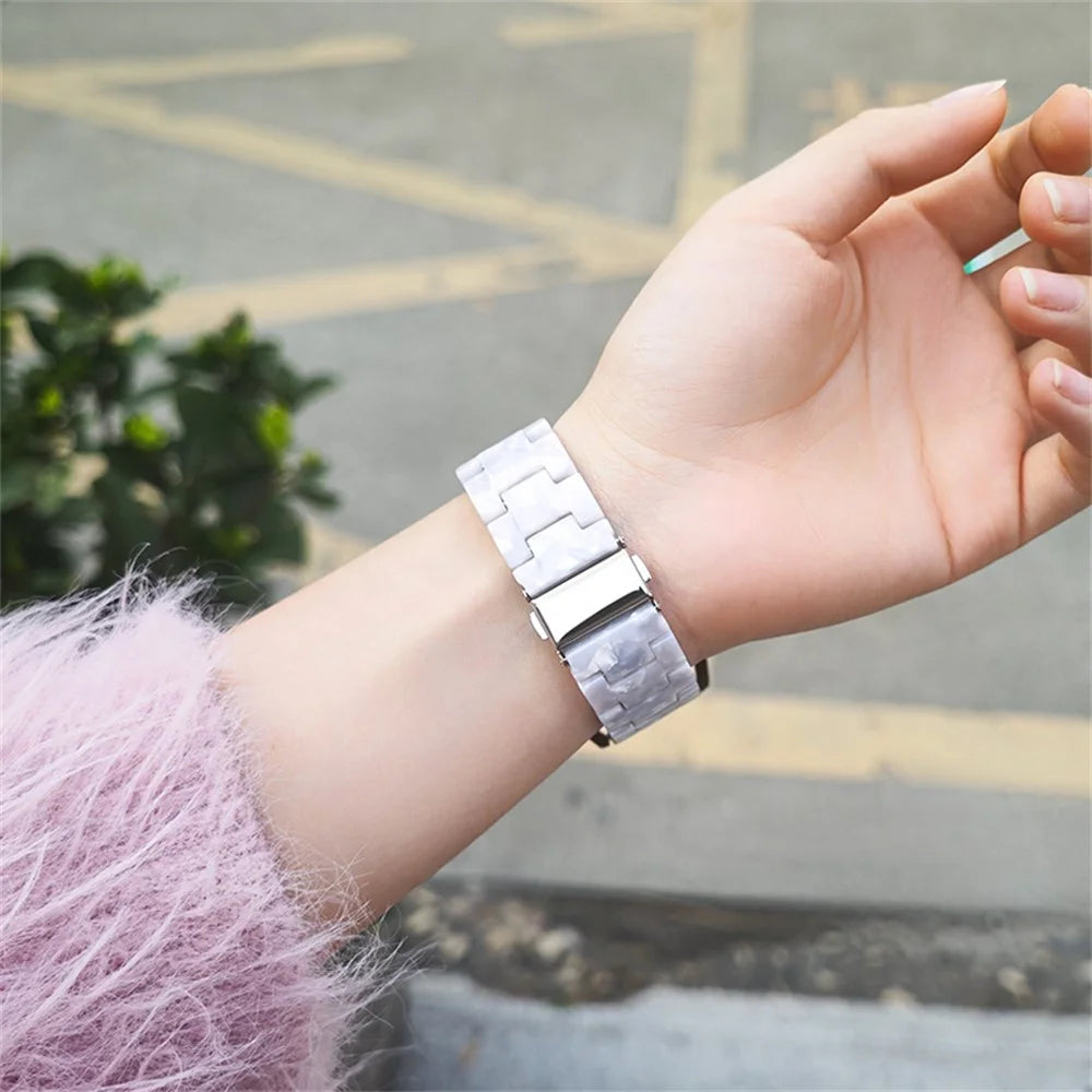 For Samsung Galaxy Watch Ultra2 47mm / Watch Ultra (2025) 47mm / Watch Ultra 47mm Resin Strap Foldable Buckle 3-Bead Watchband with Tool - Ceramic White - 5