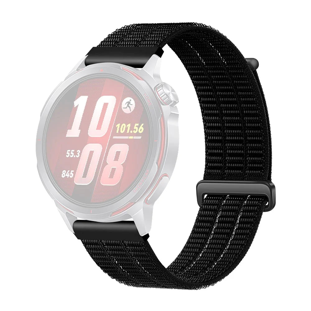 18mm Nylon Sport Loop Band for Huawei Watch GT 6 41mm  /  GT 5 41mm  /  GT 4 41mm Breathable Watch Strap - Black - 1