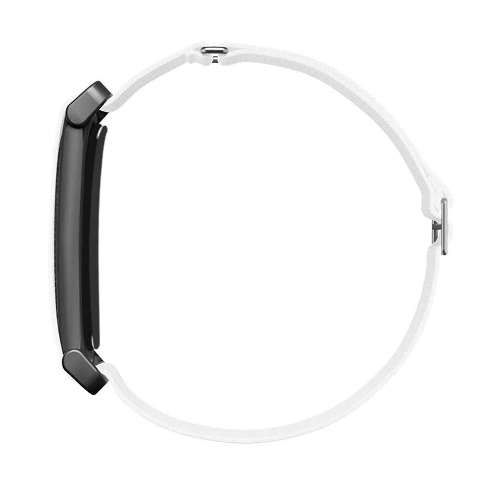 For Google Fitbit Air Fitness Tracker Band Buckle Design Elastic Woven Strap Adjustable Wristband - White - 2