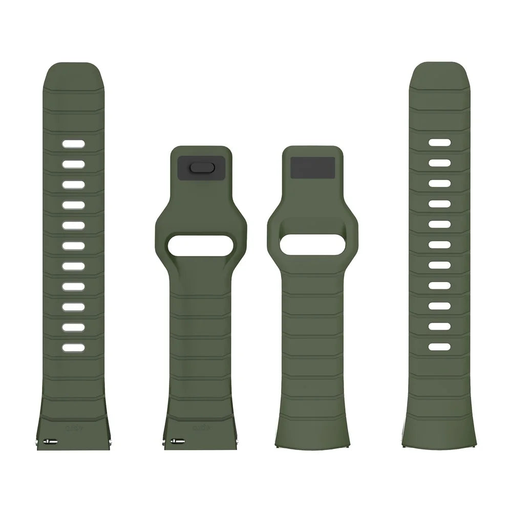 For Huawei Watch 4 Pro Adjustable Strap Armor Reverse T-Buckle Silicone Watch Band - Green - 4