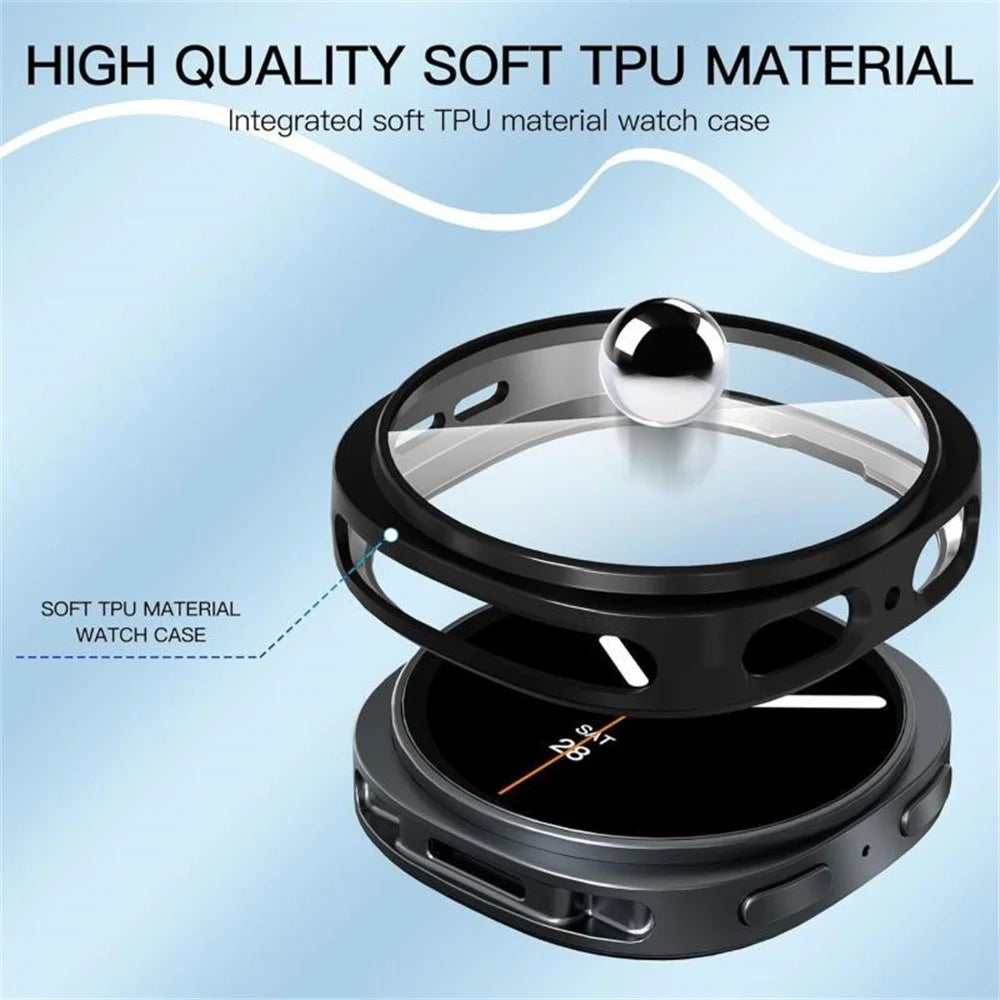 For Samsung Galaxy Watch9 44mm / Watch8 44mm 3-Bead Stainless Steel Strap with TPU Full Cover Watch Case - Black - 5