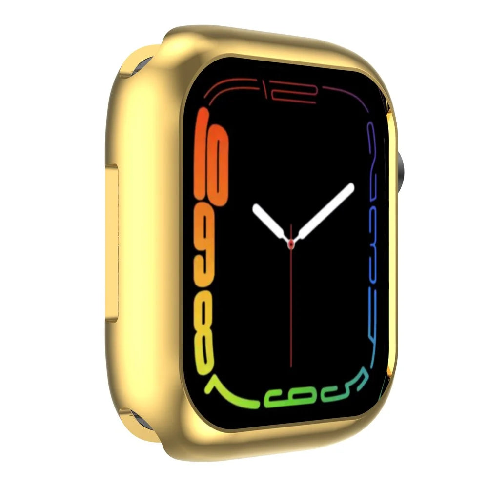 Dustproof Electroplating TPU Protective Watch Frame Case for Apple Watch Series 9 / 8 / 7 45mm - Gold - 3