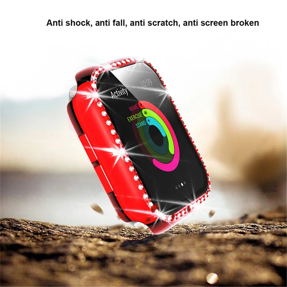 Stylish Rhinestone Decor Smart Watch Case Protector for Apple Watch Series 3/2/1 38mm - Red - 5