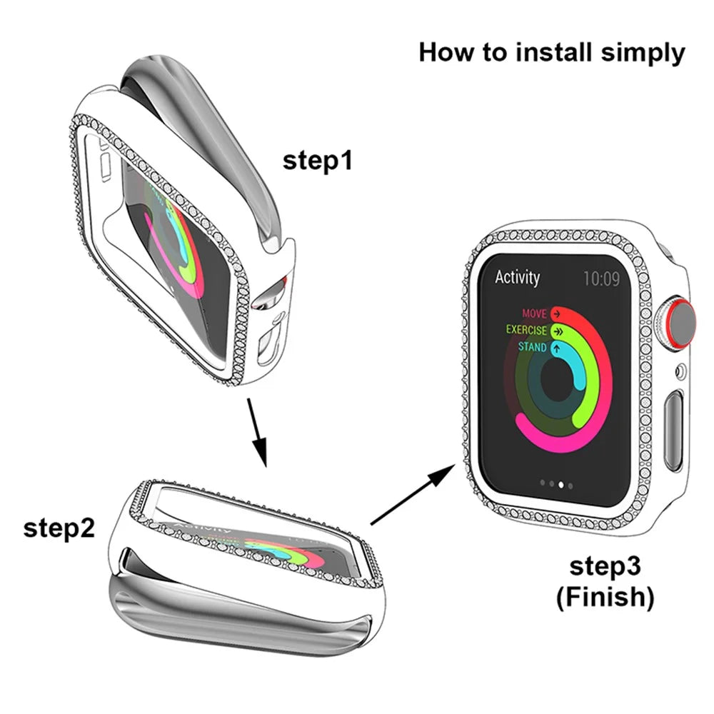 Stylish Rhinestone Decor Smart Watch Case Protector for Apple Watch Series 3/2/1 38mm - Red - 7