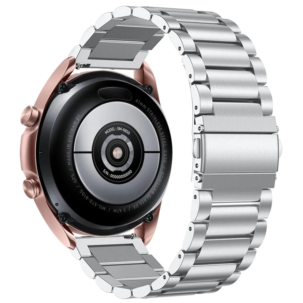For Huawei Watch GT 2 42mm/Watch 2 Stainless Steel Watch Band Quick Release 20mm Watch Strap Business Watchband - Silver - 1