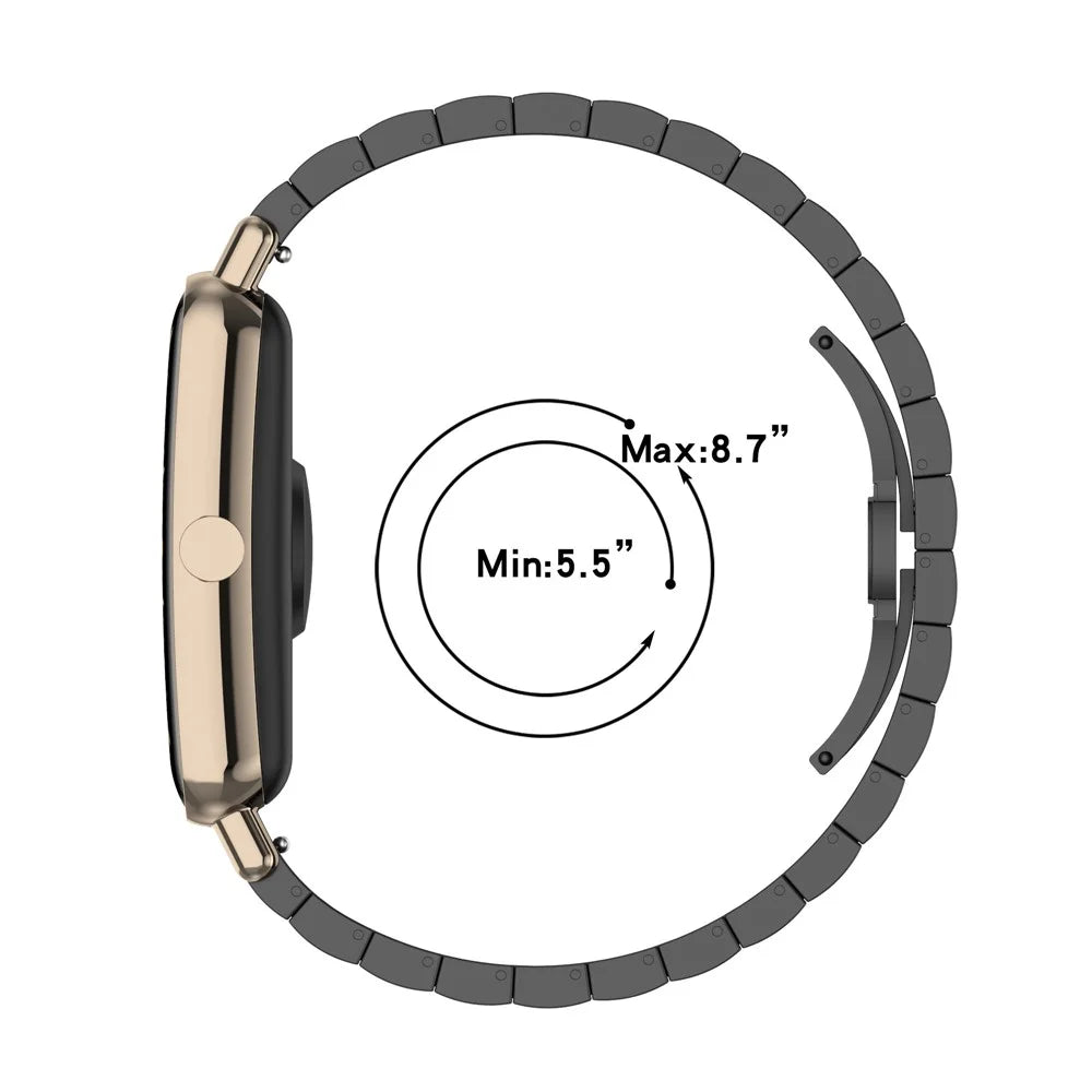 For Huawei Watch Fit Mini 16mm Stainless Steel Watchband Smart Watch Strap Replacement - Black - 6