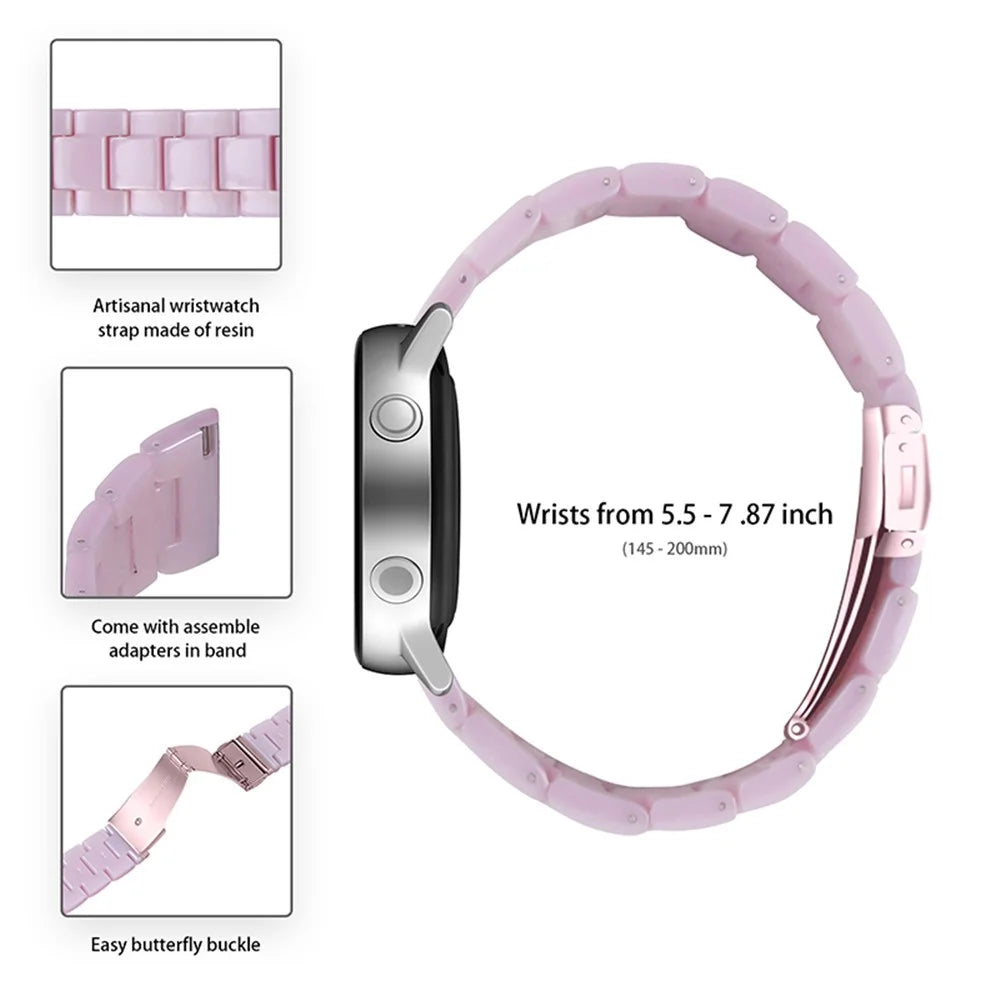 20mm Resin Smart Watch Strap for Garmin Vivomove 3/Garminmove 3, Replacement Wristband with Stainless Steel Buckle - Light Purple - 5