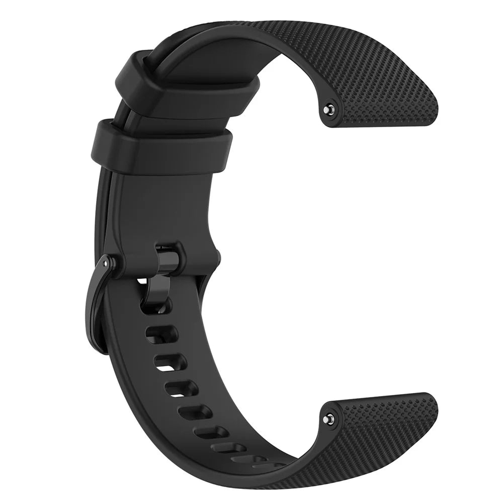 For Garmin Vivomove Sport/Venu 2 Plus 20mm Silicone Smart Watch Strap Grid Texture Adjustable Wristband - Black - 3