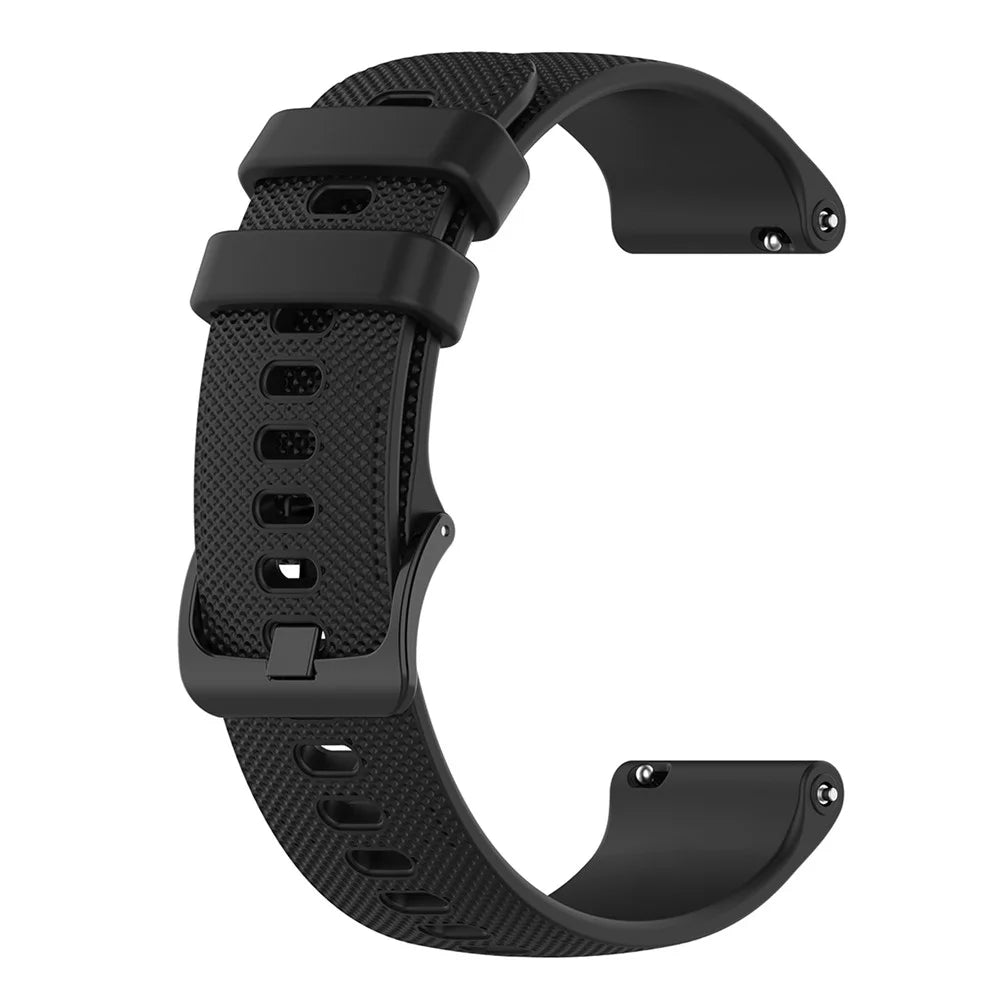 For Garmin Vivomove Sport/Venu 2 Plus 20mm Silicone Smart Watch Strap Grid Texture Adjustable Wristband - Black - 4