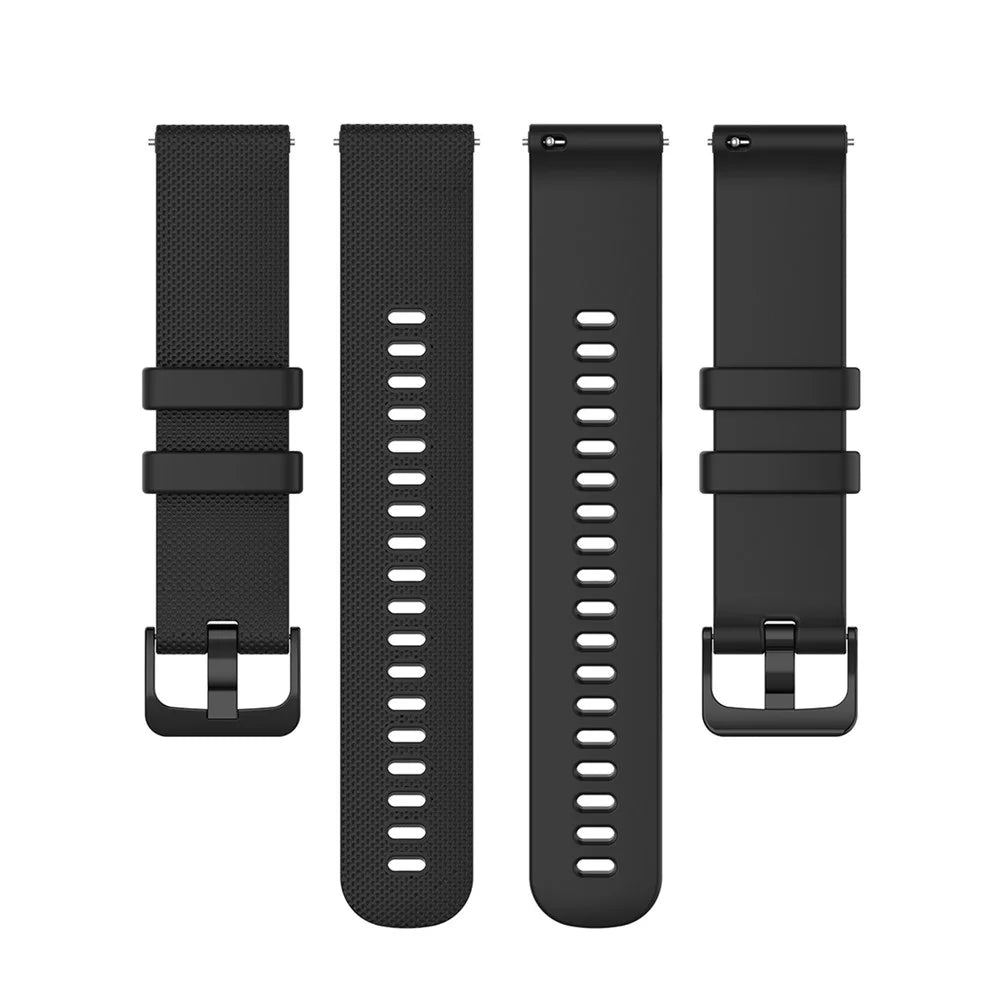 For Garmin Vivomove Sport/Venu 2 Plus 20mm Silicone Smart Watch Strap Grid Texture Adjustable Wristband - Black - 5