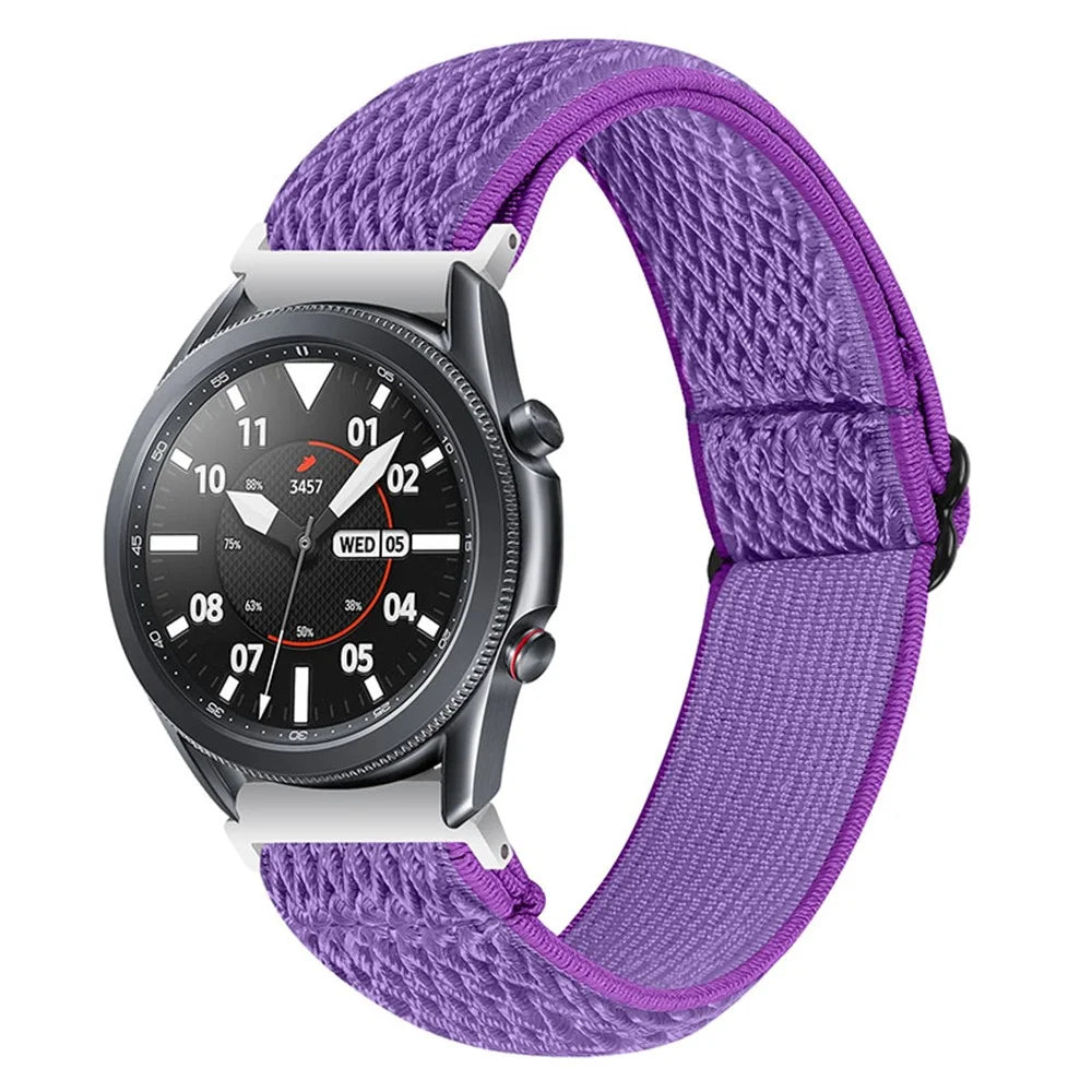 For Samsung Galaxy Watch 46mm/Watch3 45mm Adjustable Elastic Watch Strap Universal Watch Band with Buckle - Purple - 2